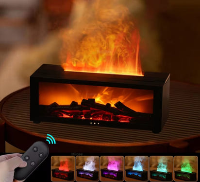 Premium Fireplace Humidifier – Elegant, Compact, 7 Colors, Remote Included”