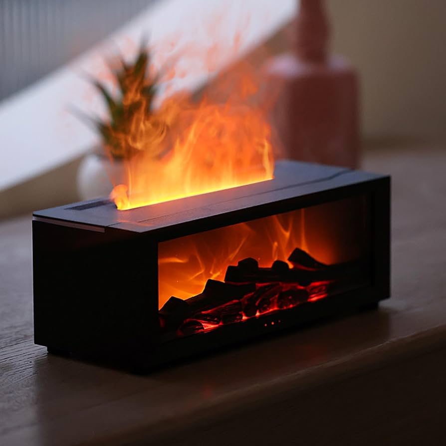 Premium Fireplace Humidifier – Elegant, Compact, 7 Colors, Remote Included”