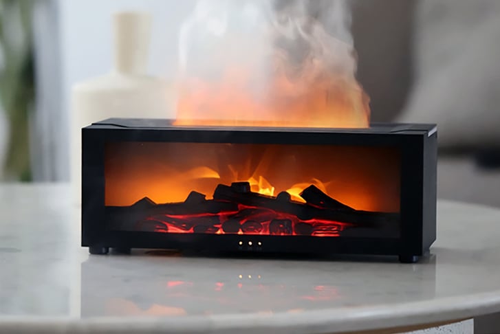 Premium Fireplace Humidifier – Elegant, Compact, 7 Colors, Remote Included”